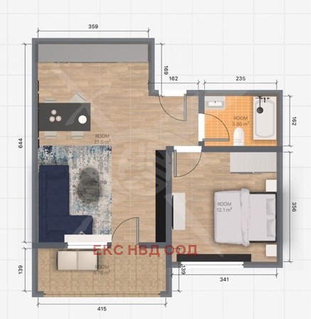 Till salu  1 sovrum Plovdiv , Ostromila , 107 kvm | 11253551