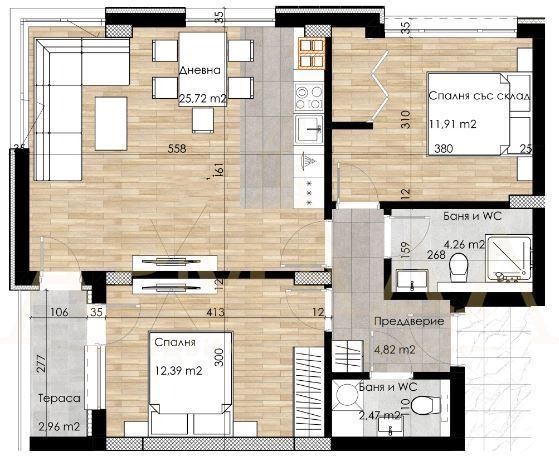 Na prodej  2 ložnice Plovdiv , Ostromila , 89 m2 | 71594204 - obraz [7]