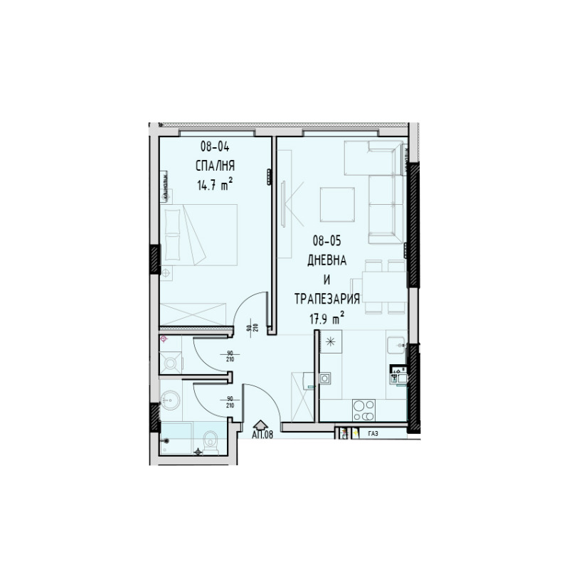 En venta  1 dormitorio Sofia , Malinova dolina , 66 metros cuadrados | 81640036 - imagen [2]