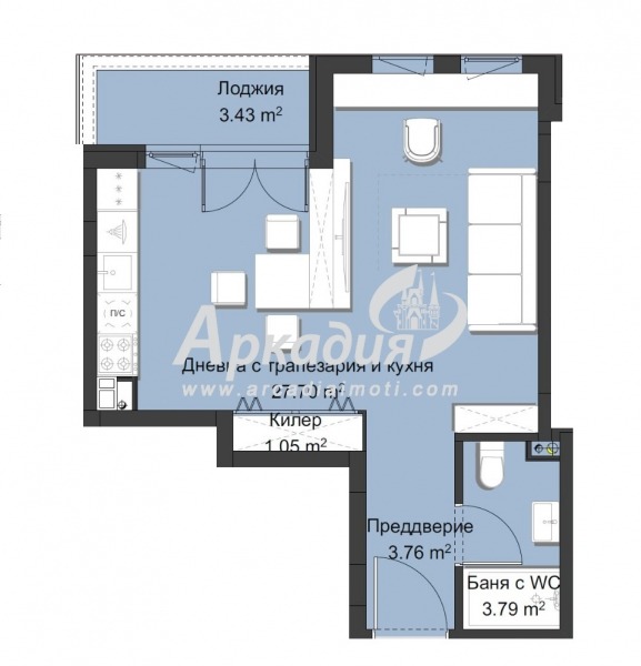 À venda  Estúdio Plovdiv , Hristo Smirnenski , 57 m² | 20852098 - imagem [2]