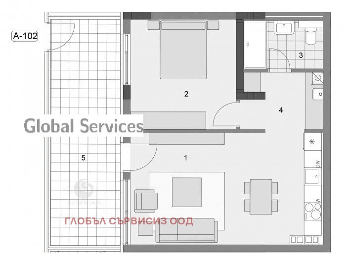 Satılık  1 yatak odası Sofia , Goce Delçev , 87 metrekare | 47886920 - görüntü [2]