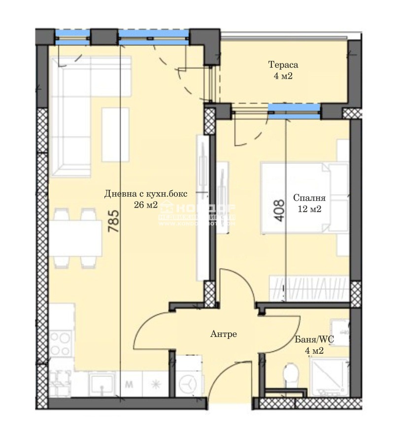 Zu verkaufen  1 Schlafzimmer Plowdiw , Trakija , 69 qm | 95137676 - Bild [2]