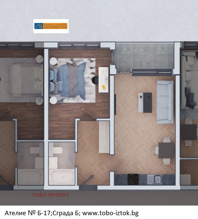 Продава АТЕЛИЕ, ТАВАН в град София, Дружба 2 - 72 кв.м / 154 263 € » 301 712.20 лв., ТОБО ПРОЕКТ