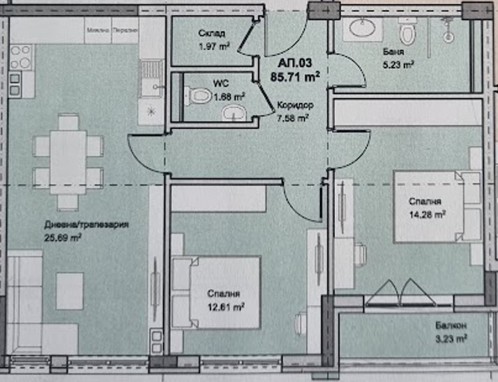 Продава 3-СТАЕН, гр. Перник, Център, снимка 2 - Апартаменти - 53499132