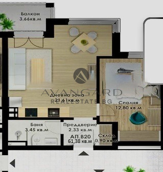En venta  1 dormitorio Plovdiv , Kyuchuk Parizh , 61 metros cuadrados | 76286447 - imagen [2]