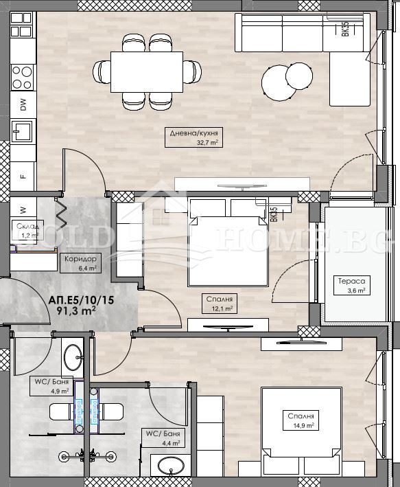 En venta  2 dormitorios Plovdiv , Karshiyaka , 106 metros cuadrados | 37836319 - imagen [2]