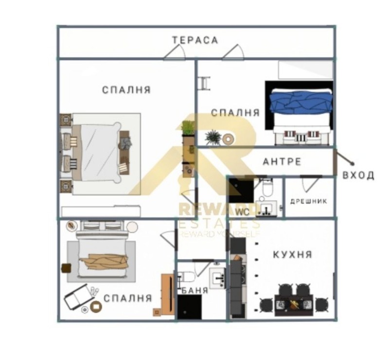 De vânzare  2 dormitoare Sofia , Borovo , 100 mp | 83841638