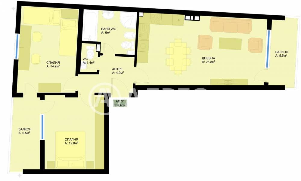 Продава 3-СТАЕН, гр. Варна, Гранд Мол, снимка 3 - Апартаменти - 55122494