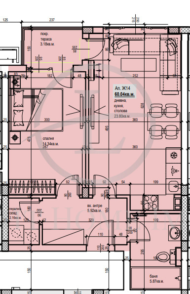 Продается  1 спальня Пловдив , Остромила , 73 кв.м | 76320572 - изображение [4]