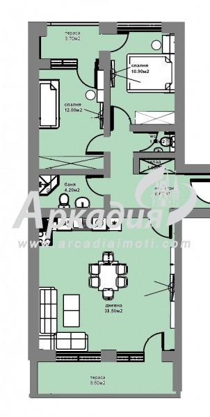De vânzare  2 dormitoare Plovdiv , Traciia , 112 mp | 76510577 - imagine [2]