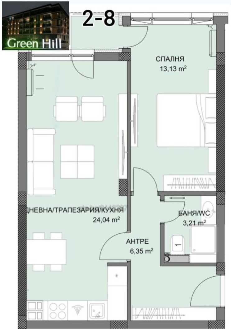 En venta  1 dormitorio Plovdiv , Otdij i kultura , 68 metros cuadrados | 62829819 - imagen [7]