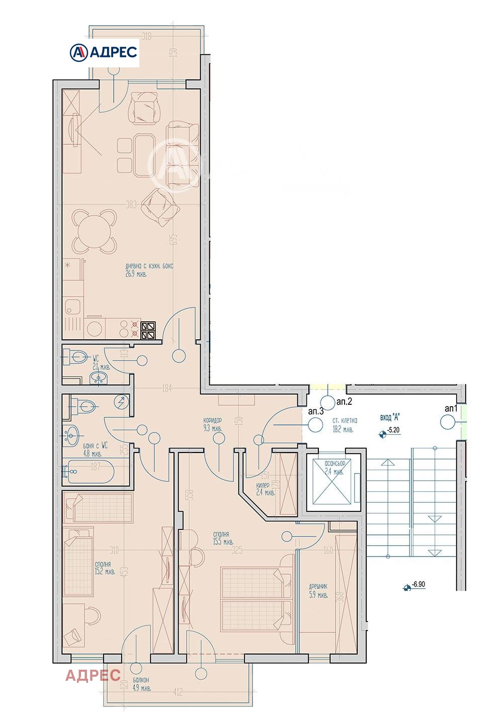 Продава 3-СТАЕН, гр. Варна, Виница, снимка 4 - Апартаменти - 56166134