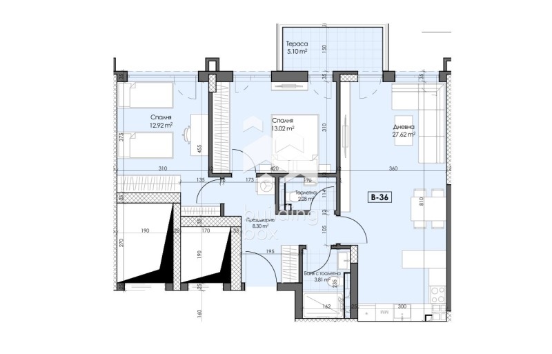 Myytävänä  2 makuuhuonetta Plovdiv , Gagarin , 105 neliömetriä | 60474014 - kuva [4]