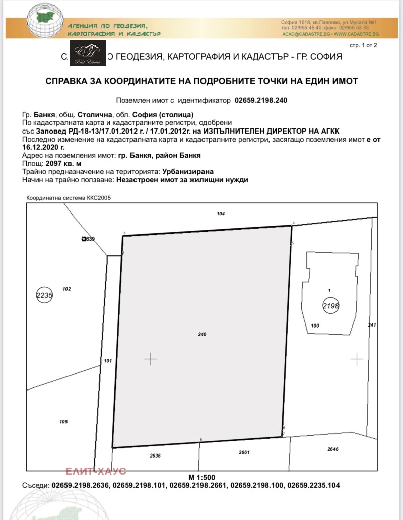 Till salu  Komplott Sofia , Bankja , 2100 kvm | 20394429