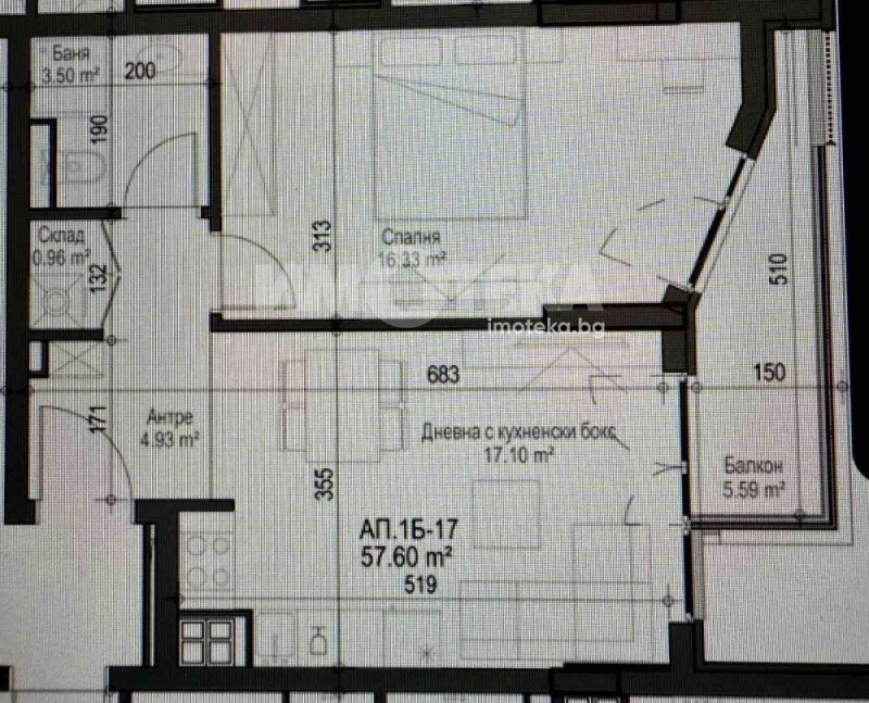 Продаја  1 спаваћа соба Софија , Красно село , 68 м2 | 39741301 - слика [7]