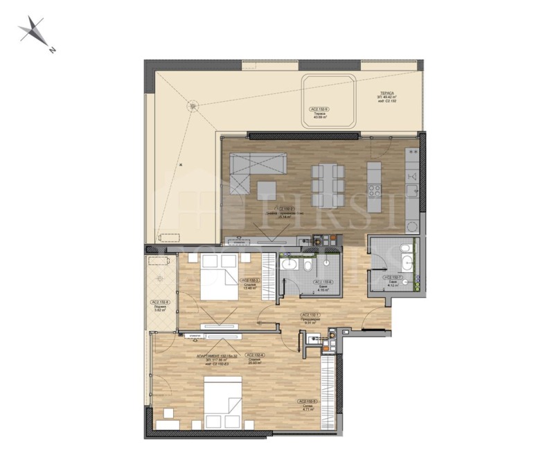In vendita  2 camere da letto Sofia , v.z.Kinotsentara , 144 mq | 53984644