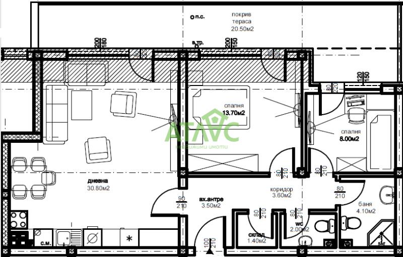 À venda  2 quartos Plovdiv , Iujen , 110 m² | 30974331