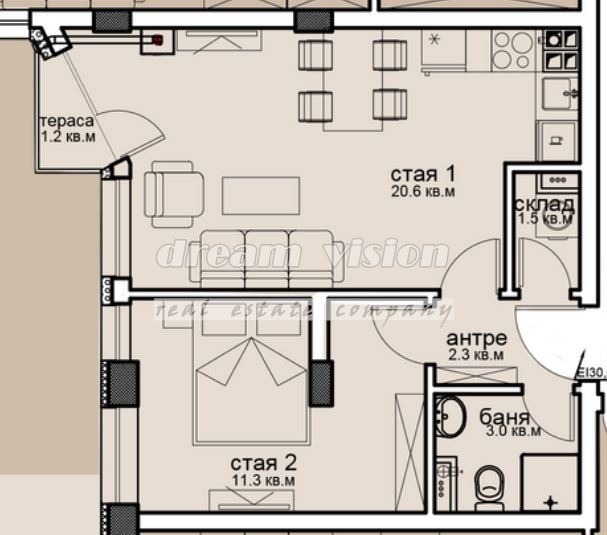 Til salg  1 soveværelse Sofia , Vitosha , 58 kvm | 54135487 - billede [2]