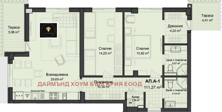 En venta  2 dormitorios Plovdiv , Gagarin , 130 metros cuadrados | 55379540 - imagen [2]