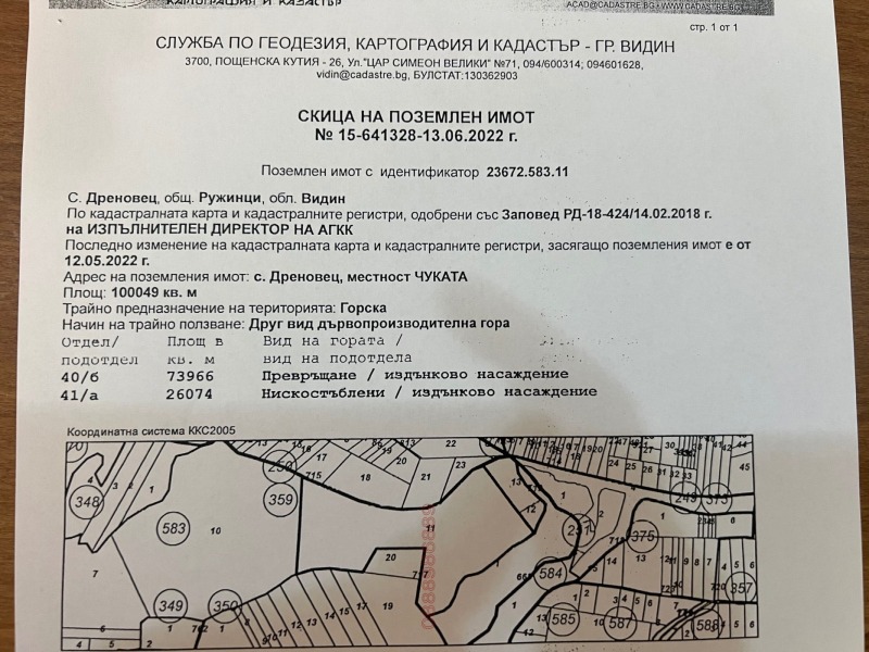 Продава ЗЕМЕДЕЛСКА ЗЕМЯ, с. Дреновец, област Видин