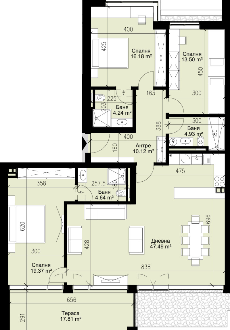 Продава 4-СТАЕН, гр. Варна, Бриз, снимка 2 - Aпартаменти - 49226128