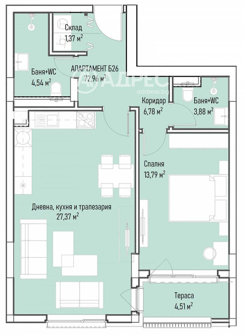 Na prodej  1 ložnice Sofia , Mladost 4 , 92 m2 | 58547076 - obraz [4]