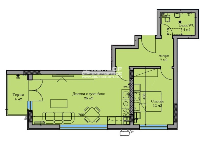 Продава 2-СТАЕН, гр. Пловдив, Христо Смирненски, снимка 2 - Апартаменти - 52316394