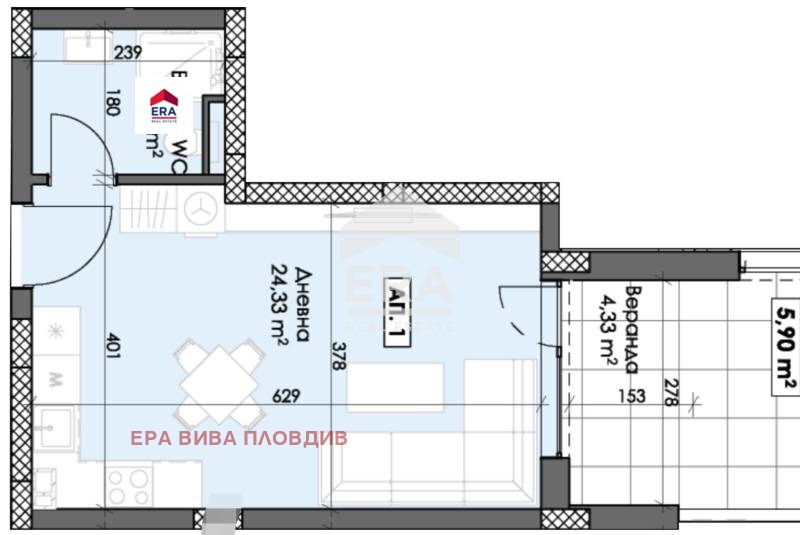Продава 1-СТАЕН, гр. Пловдив, Тракия, снимка 2 - Апартаменти - 49557754