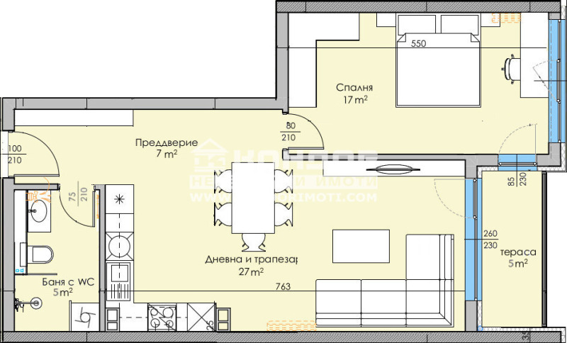 Satılık  1 yatak odası Plovdiv , Karşiyaka , 84 metrekare | 65477808 - görüntü [2]