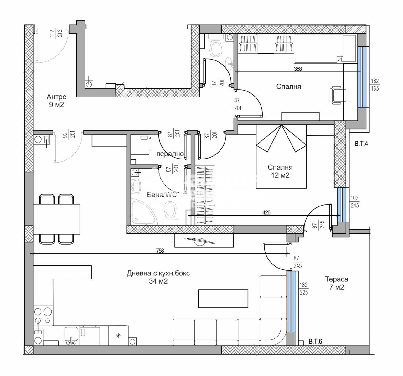 Продава 3-СТАЕН, гр. Пловдив, Тракия, снимка 3 - Апартаменти - 53797239