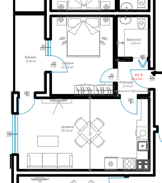 Продава  2-стаен град Варна , Възраждане 3 , 63 кв.м | 55182312 - изображение [2]