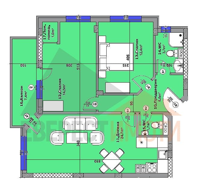 Satılık  2 yatak odası Plovdiv , Vastaniçeski , 94 metrekare | 31491220 - görüntü [2]