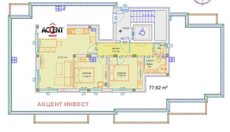 Продава 3-СТАЕН в град Варна, м-т Пчелина - 78 кв.м / 206 000 € » 402 900.98 лв., АКЦЕНТ ИНВЕСТ