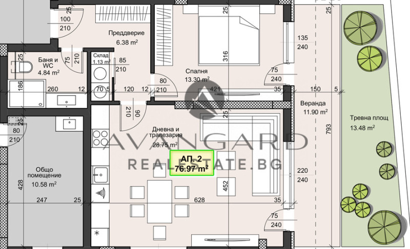 Продаја  1 спаваћа соба Пловдив , Христо Смирненски , 95 м2 | 63885620 - слика [12]