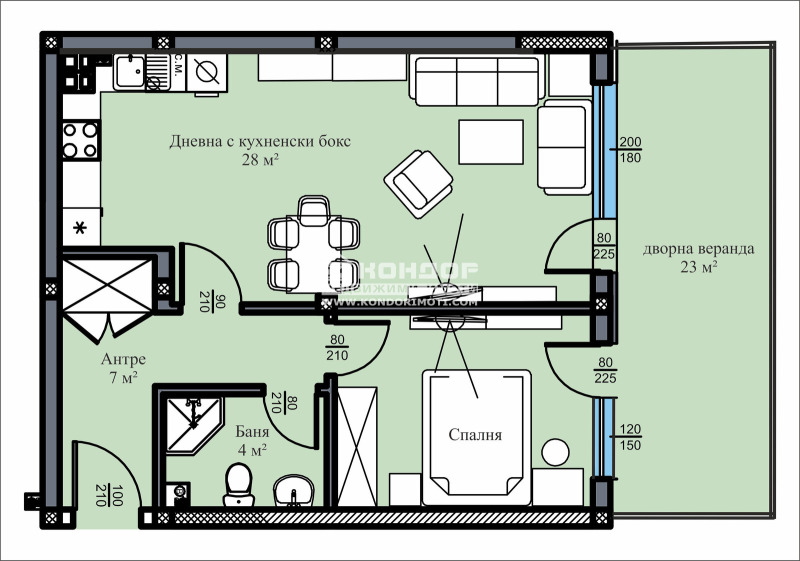 Eladó  1 hálószoba Plovdiv , Vastanicseski , 90 négyzetméter | 91833753 - kép [2]