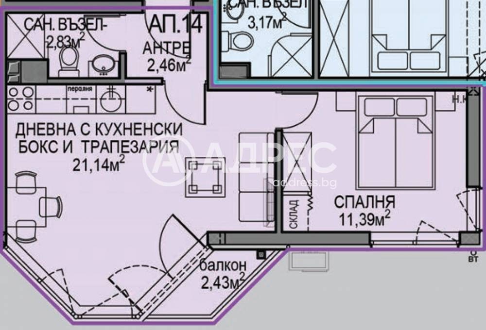 Продава 2-СТАЕН, гр. София, Обеля 2