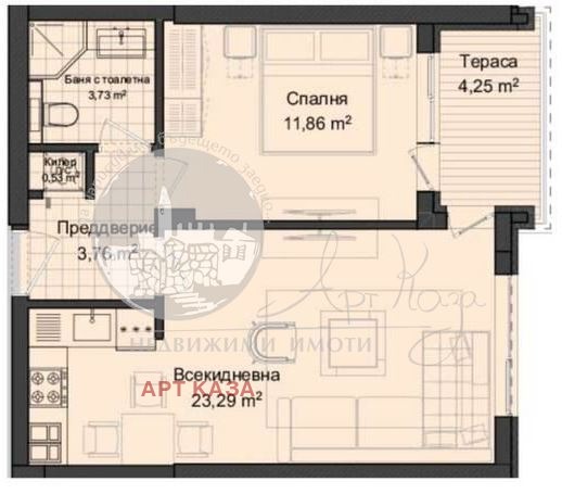 Продается  1 спальня Пловдив , Гагарин , 66 кв.м | 90917788