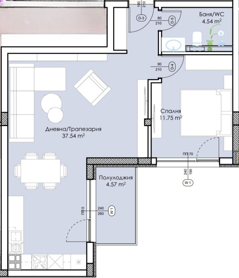 Zu verkaufen  1 Schlafzimmer Plowdiw , Mladeschki Halm , 76 qm | 57842460 - Bild [2]