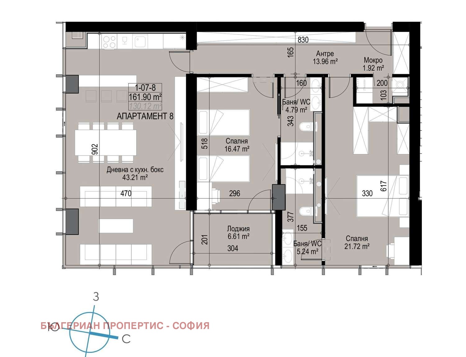 Продава 3-СТАЕН, гр. София, Манастирски ливади, снимка 4 - Апартаменти - 54279950