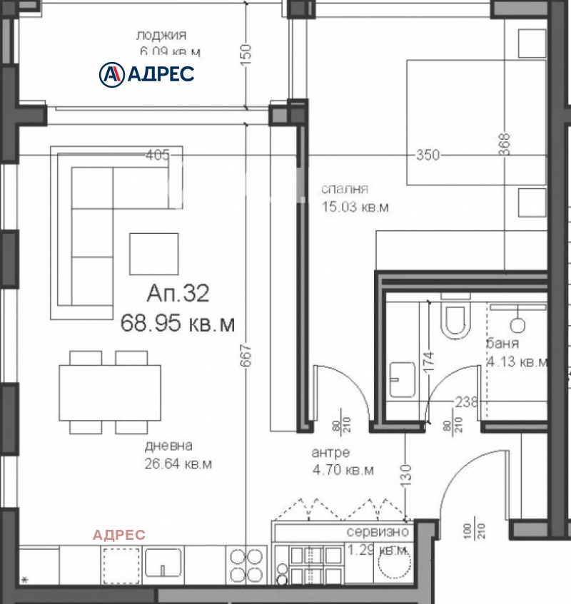 Till salu  1 sovrum Varna , Asparuhovo , 81 kvm | 69151054 - bild [4]