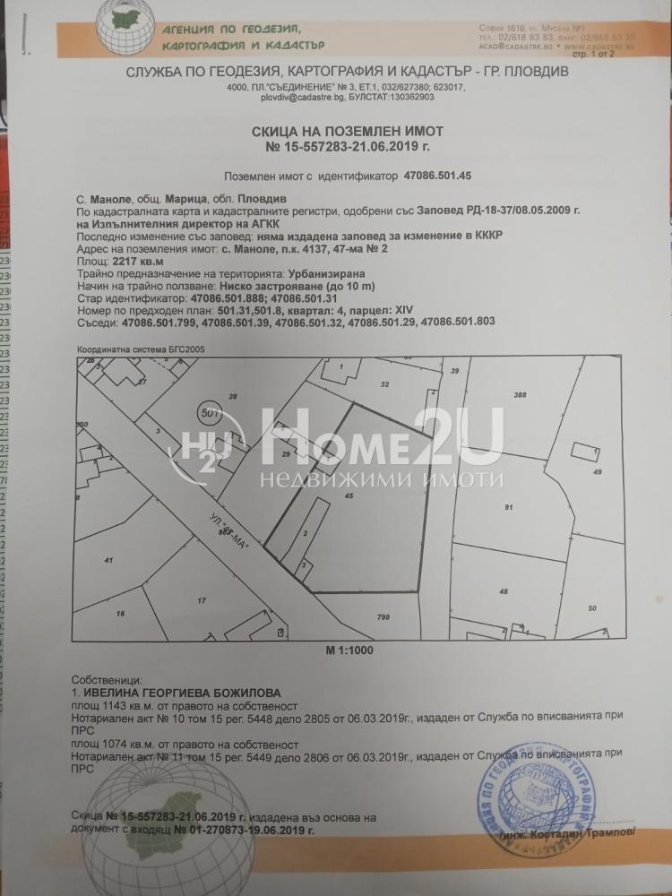 Продава ПАРЦЕЛ, с. Маноле, област Пловдив