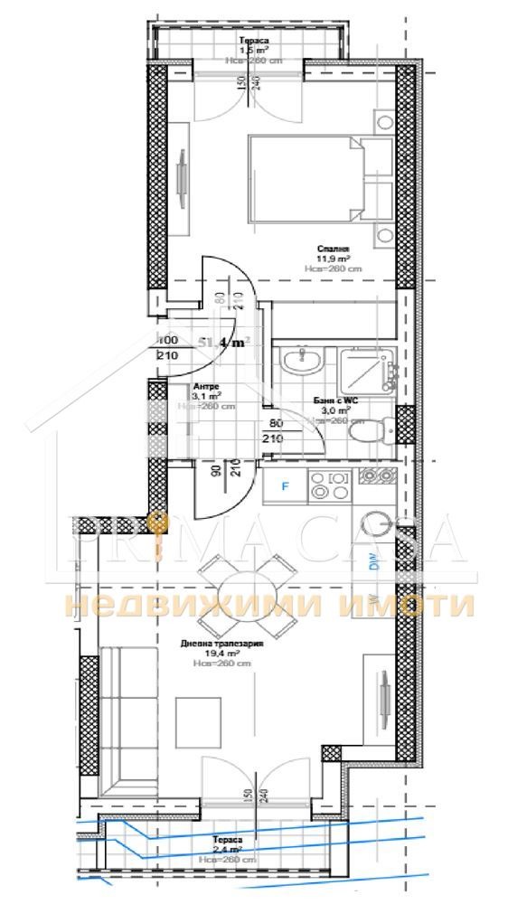 На продаж  1 спальня Пловдив , Кючук Париж , 62 кв.м | 65489802 - зображення [2]
