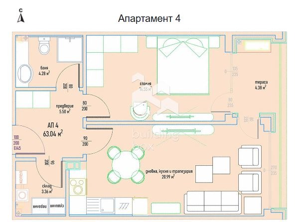 Na prodej  1 ložnice Sofia , Malinova dolina , 75 m2 | 13452484 - obraz [2]