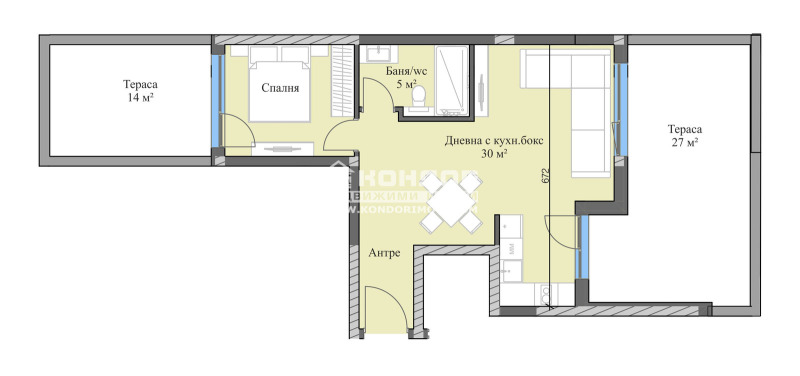 For Sale  1 bedroom Plovdiv , Karshiyaka , 111 sq.m | 13747665 - image [2]