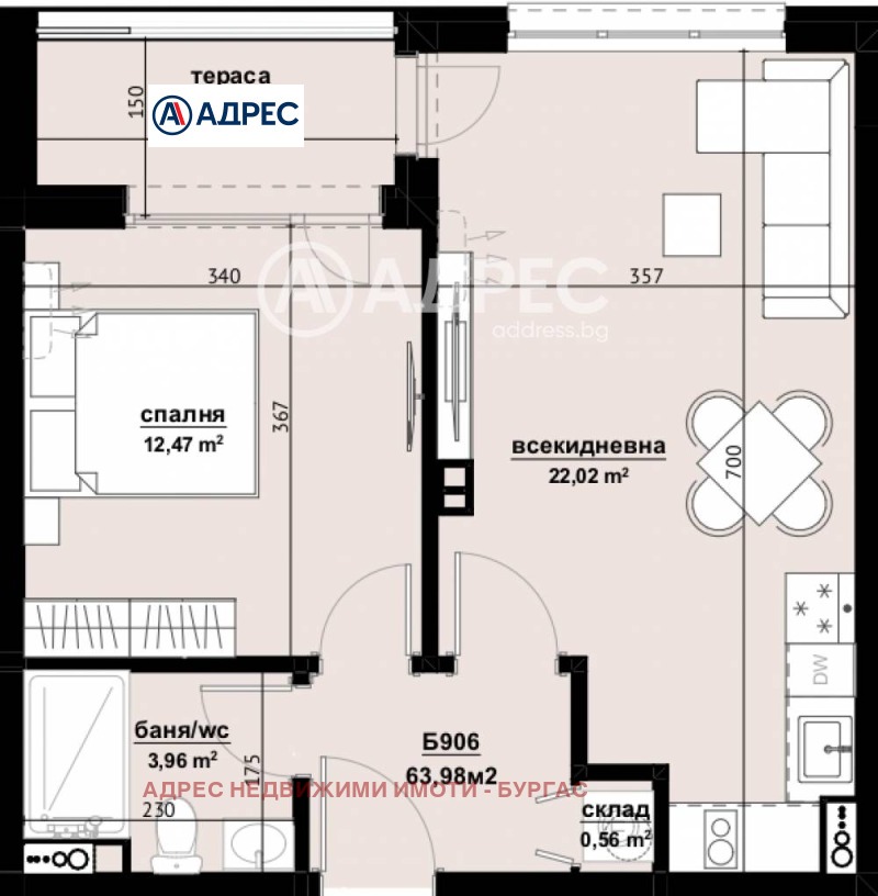 Продава 2-СТАЕН, гр. Бургас, Изгрев, снимка 4 - Aпартаменти - 47974231