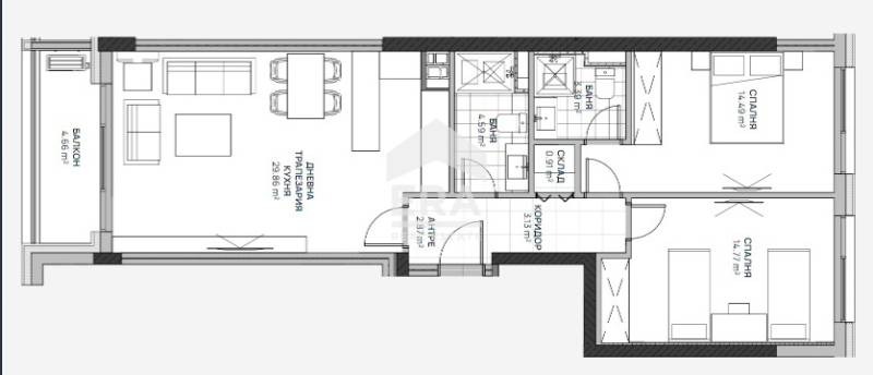 Продава 3-СТАЕН, гр. София, Люлин 2, снимка 3 - Aпартаменти - 48127308