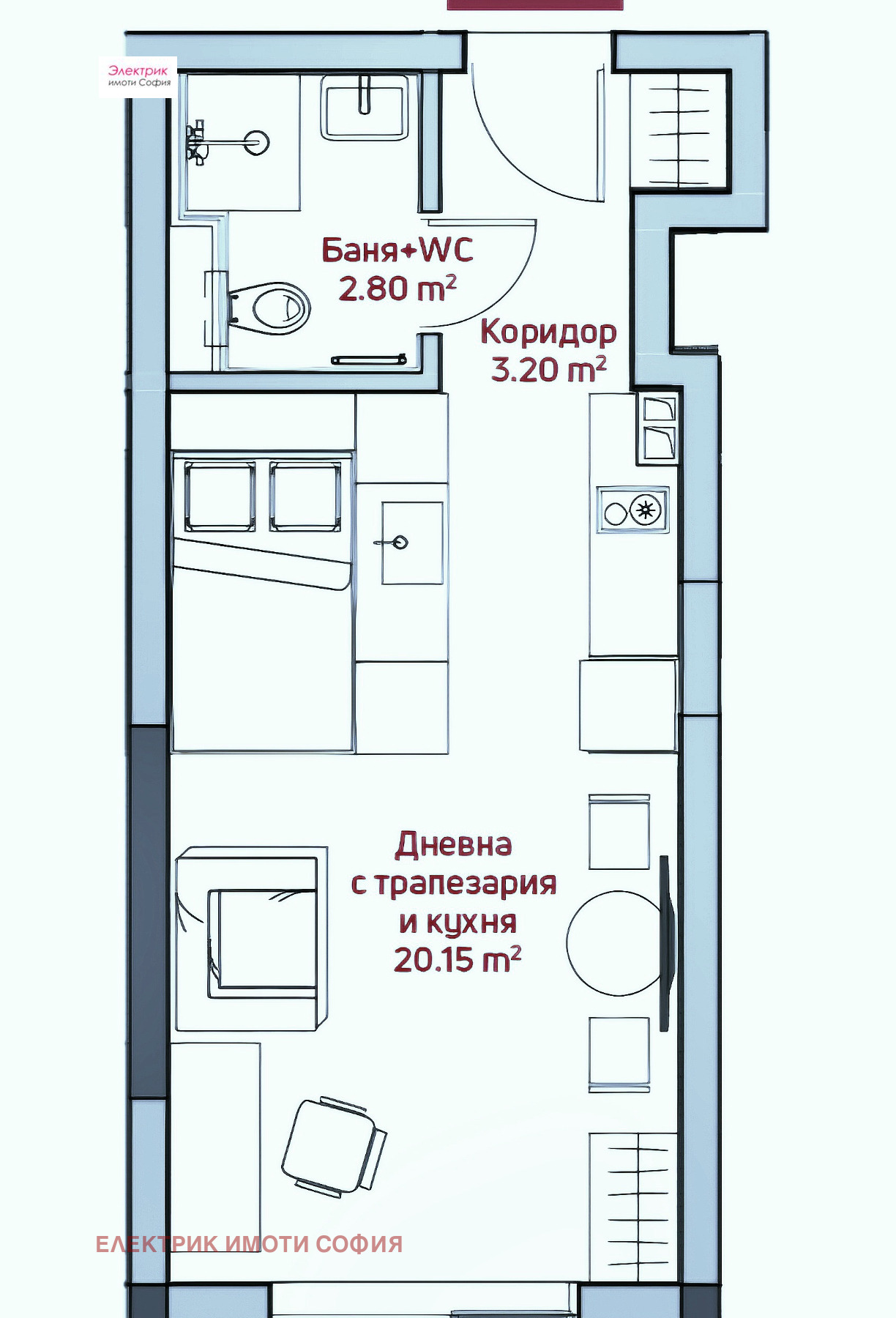 Продава 1-СТАЕН, гр. София, Център, снимка 2 - Апартаменти - 53895056