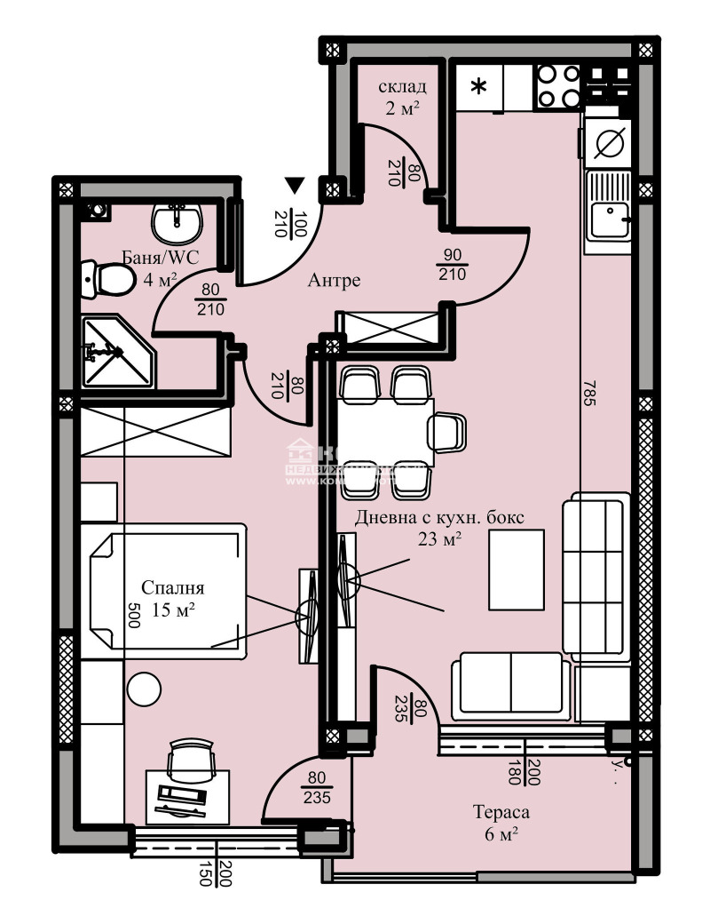 Zu verkaufen  1 Schlafzimmer Plowdiw , Hristo Smirnenski , 70 qm | 62468025 - Bild [2]