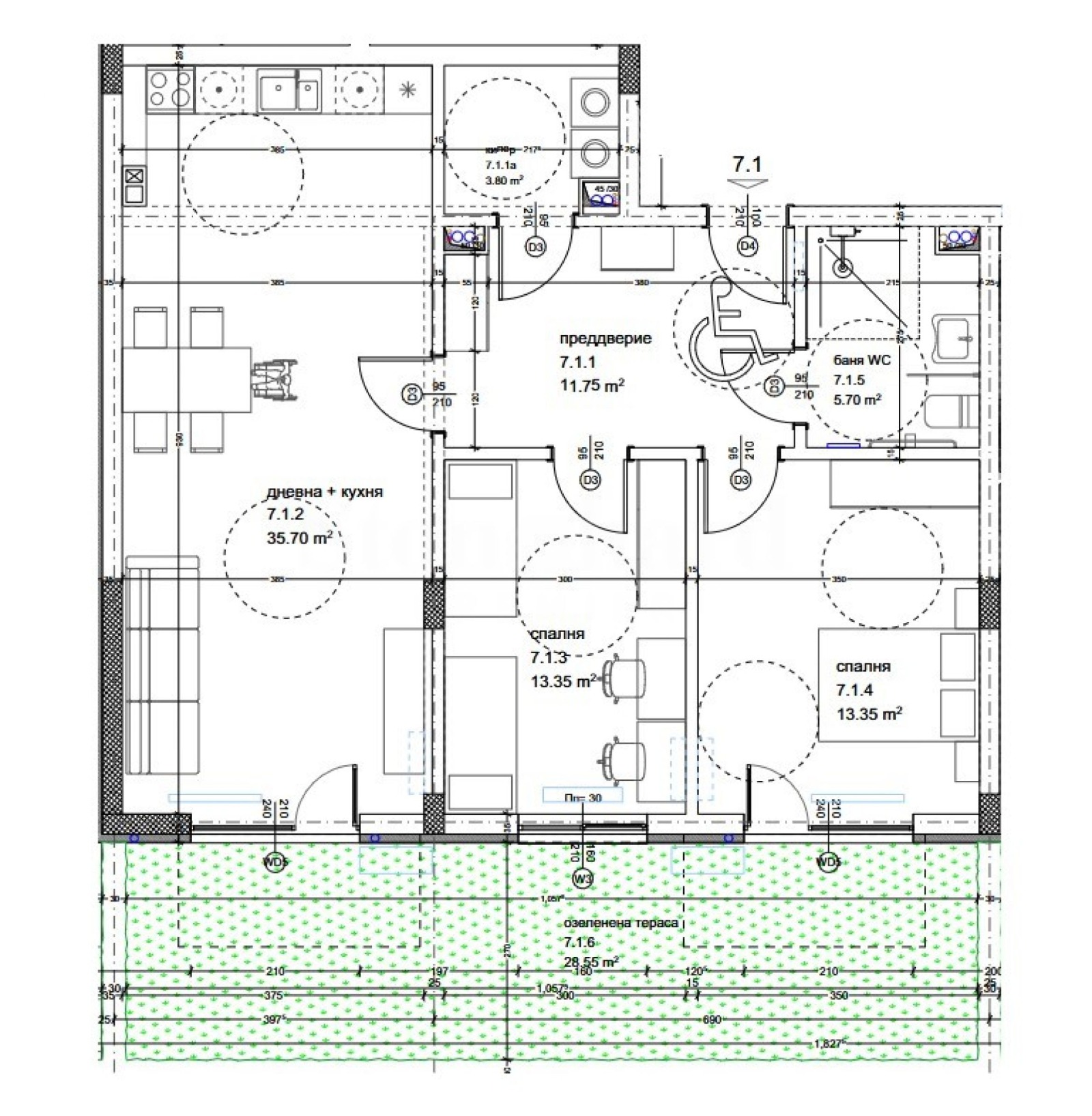 Продава 3-СТАЕН, гр. Варна, Кайсиева градина, снимка 15 - Апартаменти - 55024610