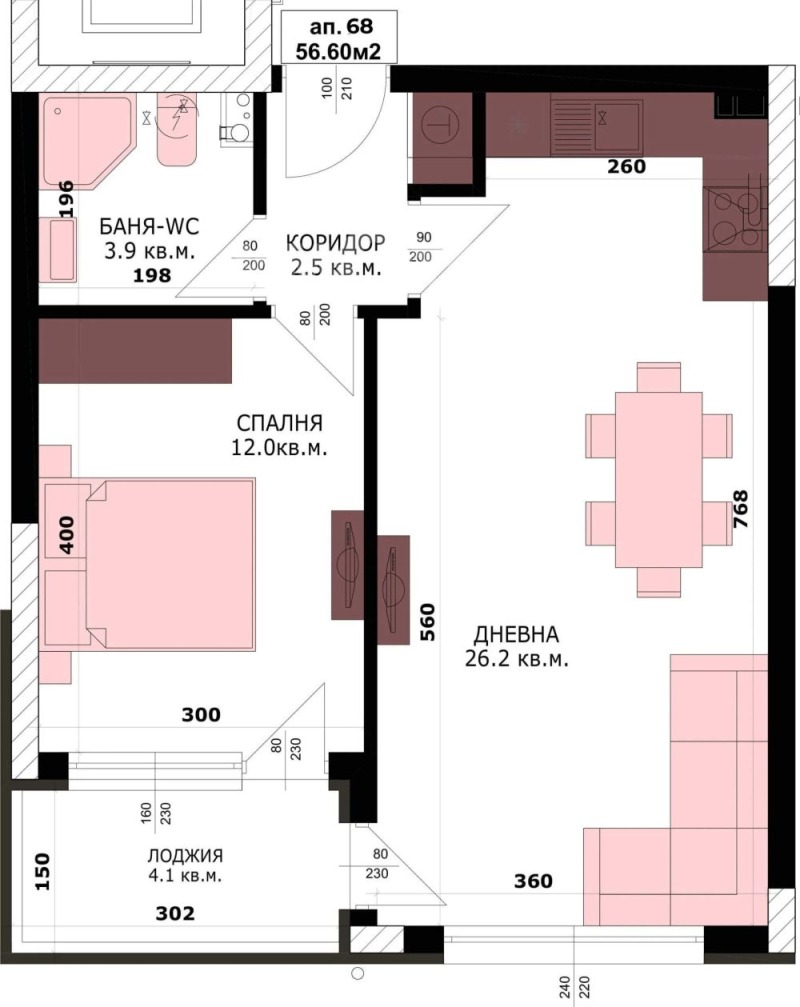 Myytävänä  1 makuuhuone Varna , Kajsieva gradina , 64 neliömetriä | 56038030 - kuva [2]